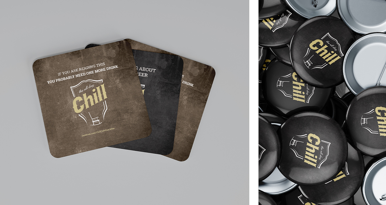 coasters and pins